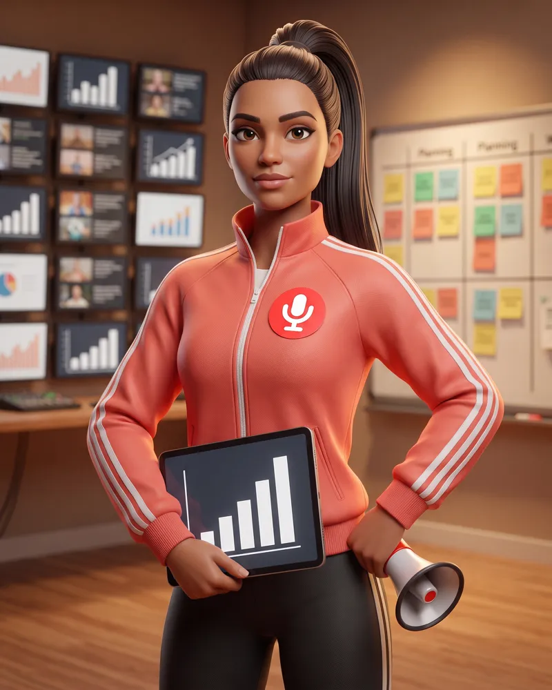 Pulse, the Growth Agent, with a chart and a megaphone