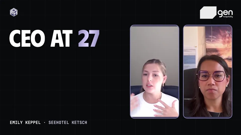YouTube thumbnail, Next Gen Hospitality Podcast: CEO at 27